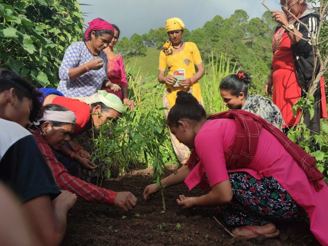 Himalayan Permaculture Project people planting