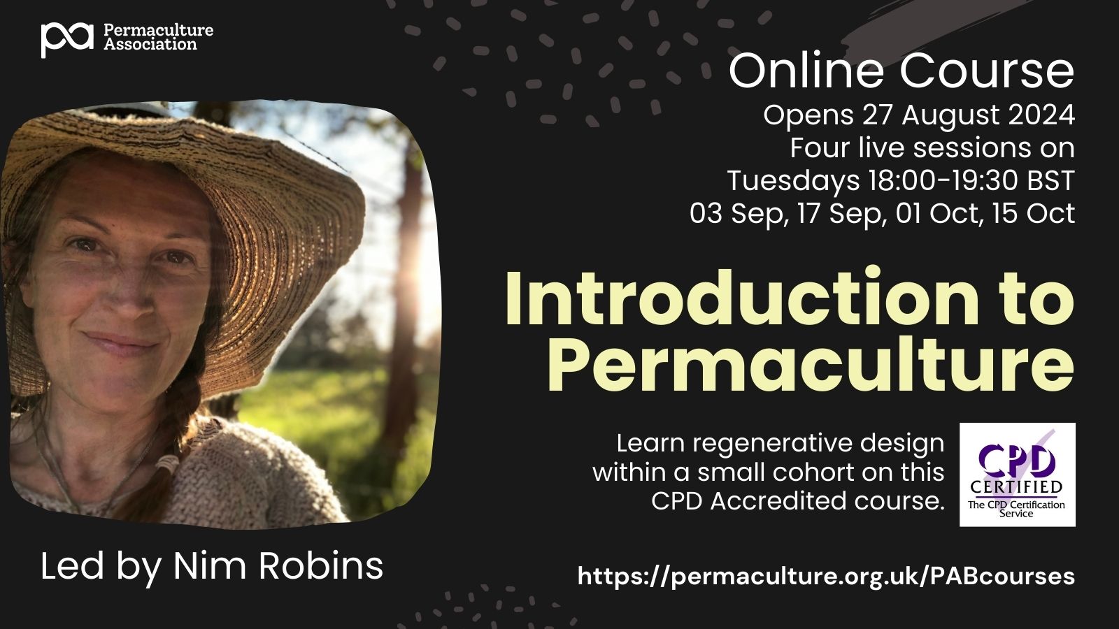 Nim's online Introduction to Permaculture course 2024