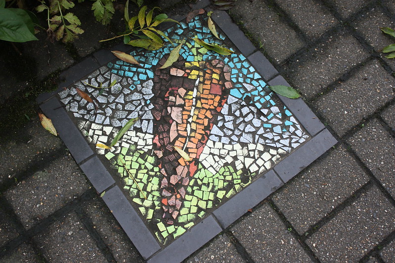 A carrot mosaic at Hulme Community Garden Centre, venue for the national permaculture convergence 2018