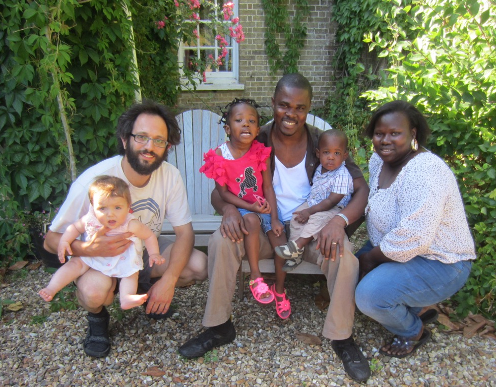 Ben and his daughter Orianna with some visitors from Sierra Leone